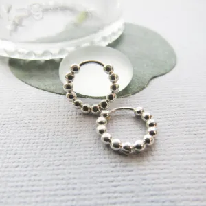 Silver Bead Huggie Hoops